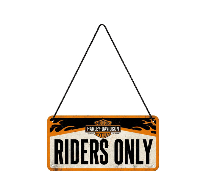 Cartello Vintage da appendere Harley Davidson - Riders Only 10x20cm