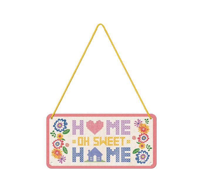 Cartello Vintage da appendere Home Sweet Home 10x20cm