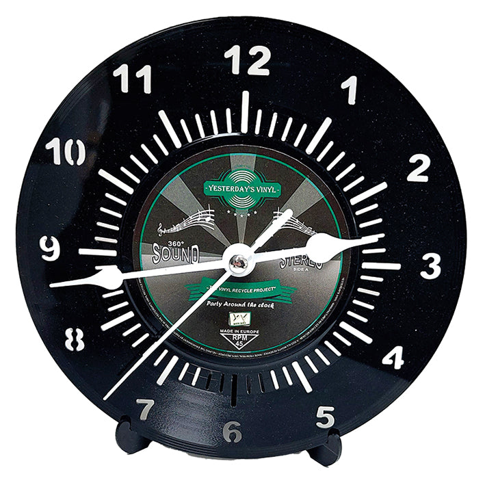 Orologio da tavolo con veri dischi in vinile Classic Black