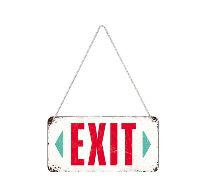 Cartello Vintage da appendere Exit 10x20cm