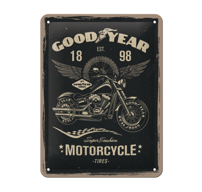 Vintage Goodyear Sign - Motorcycle 15x20cm
