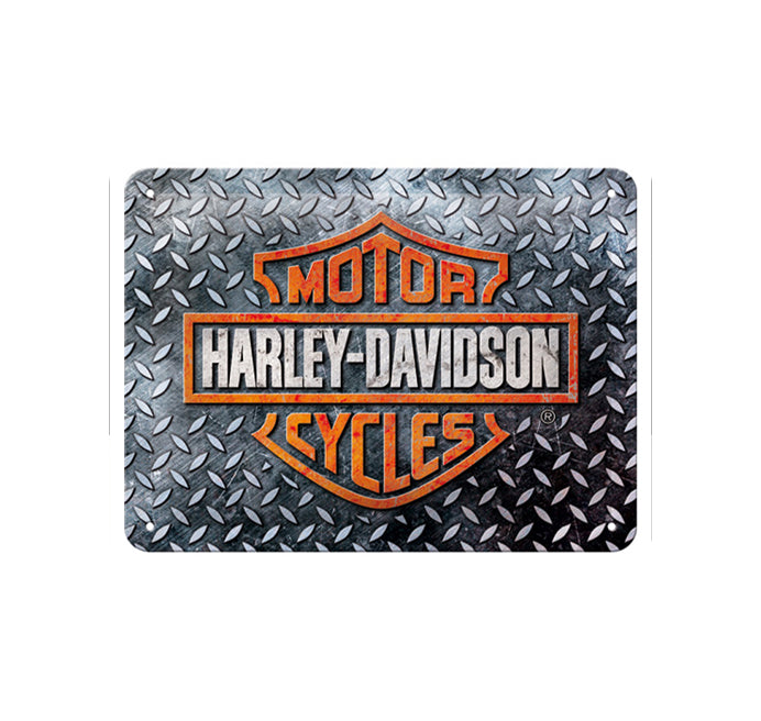 Cartello Vintage Harley Davidson - Diamond Plate 15x20cm